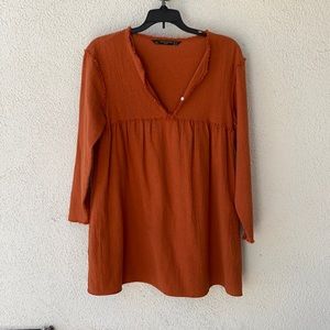 Orange Zara Babydoll dress